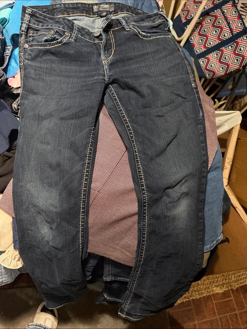 Silver Jeans Dark Blue Boot Cut Jeans
